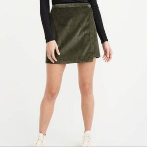 Olive green corduroy skirt
